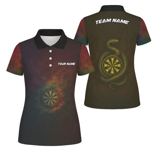 Personalisiertes Damen Darttrikot mit Schlangen - Feuer - Motiv Schwarz Rot Gold - Outfitsuche