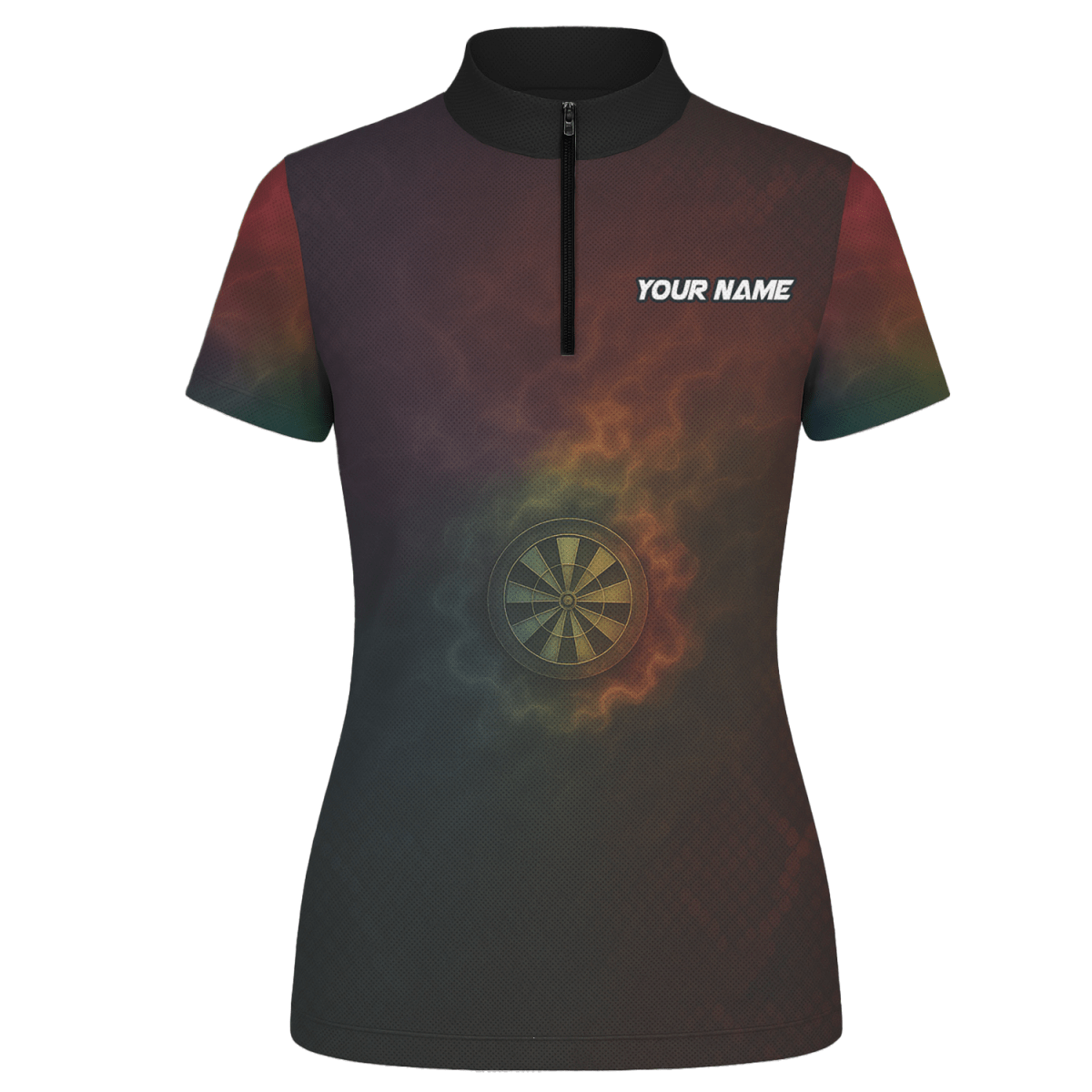 Personalisiertes Damen Darttrikot mit Schlangen - Feuer - Motiv Schwarz Rot Gold - Outfitsuche
