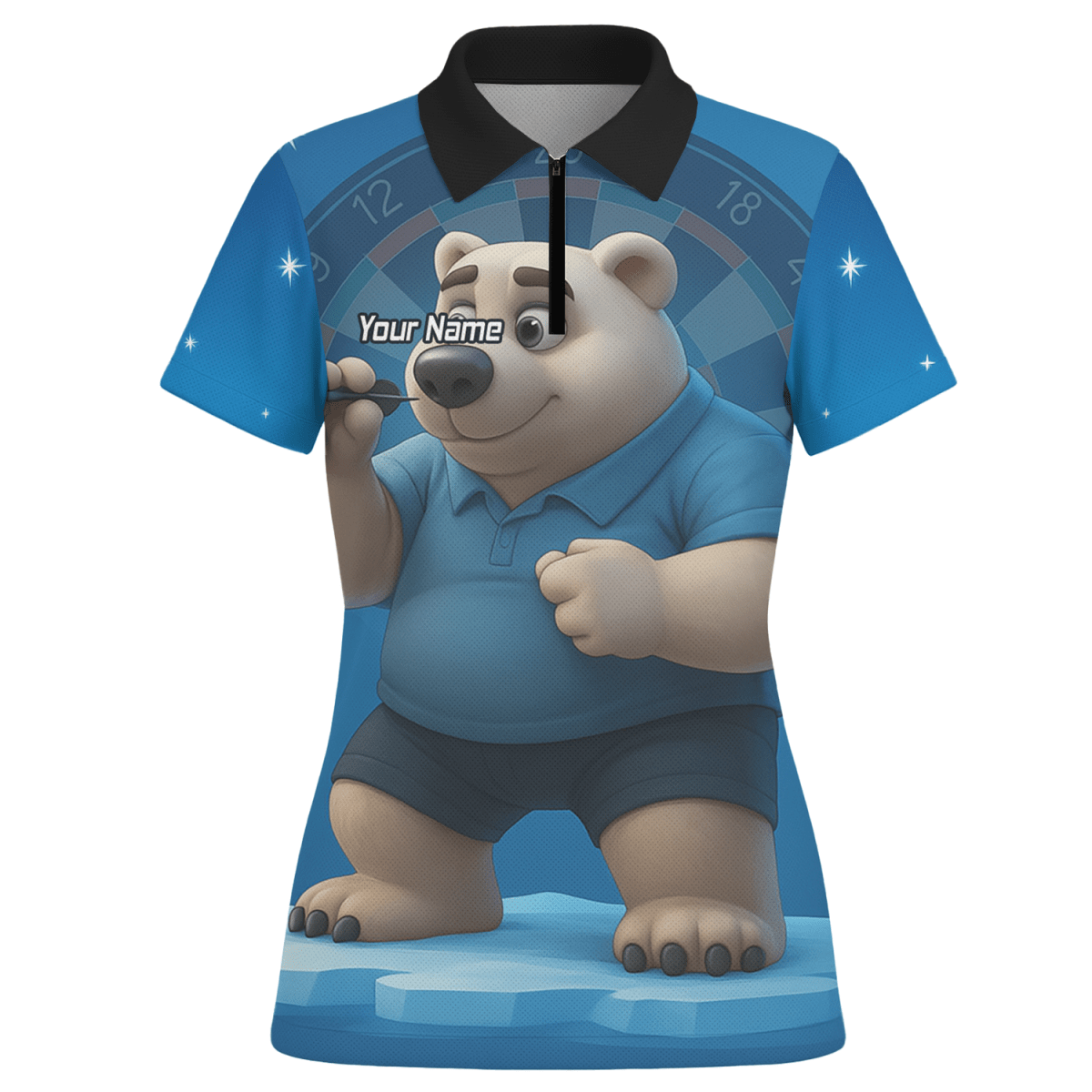 Personalisiertes Damen Eisbär Dart Poloshirt Blau U3422 - Outfitsuche