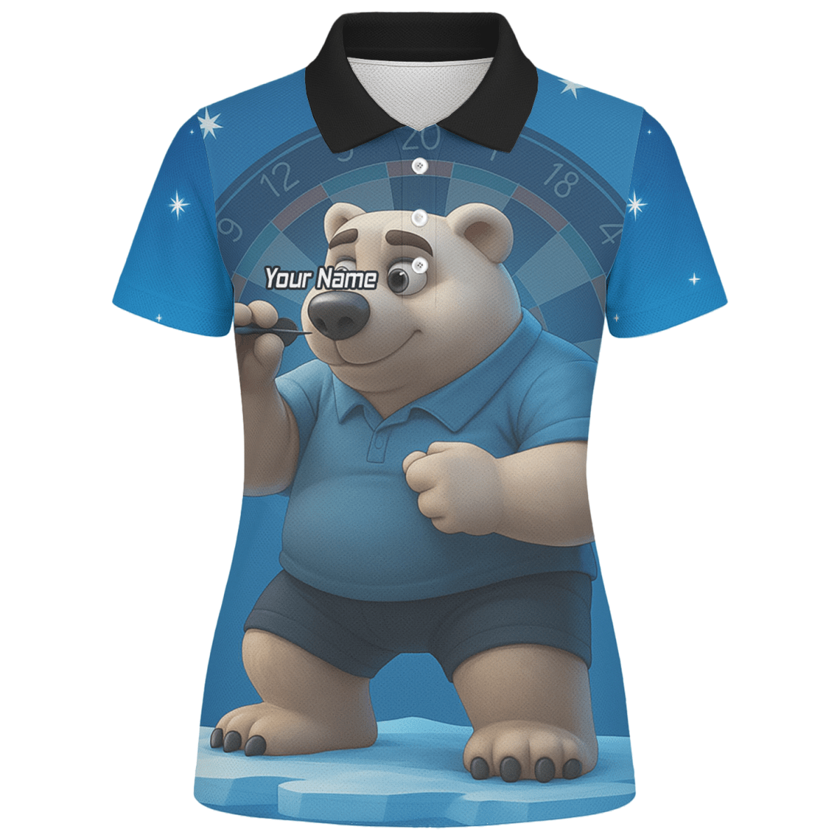 Personalisiertes Damen Eisbär Dart Poloshirt Blau U3422 - Outfitsuche