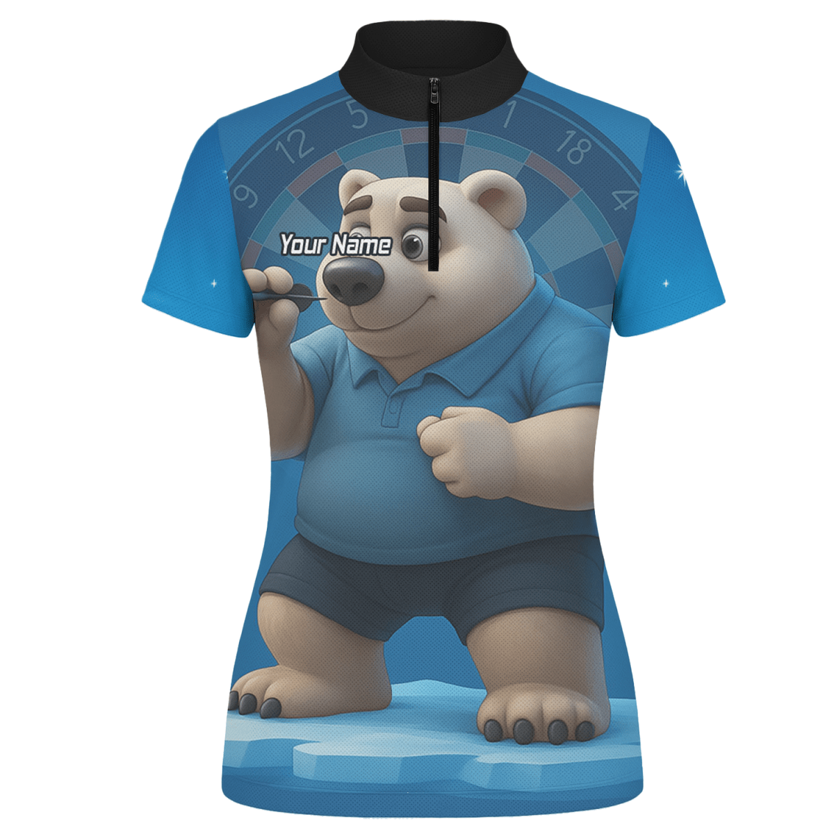 Personalisiertes Damen Eisbär Dart Poloshirt Blau U3422 - Outfitsuche