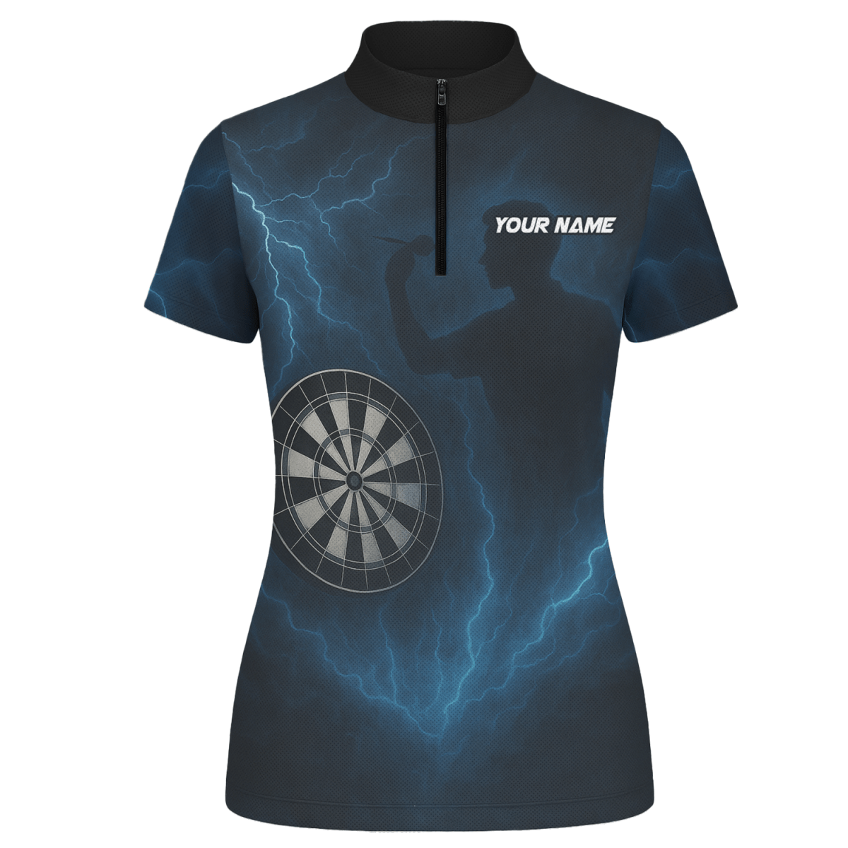 Personalisiertes Damen Polo - Shirt Blitz - Sturm - Dart - Muster Schwarz Blau X4512 - Outfitsuche