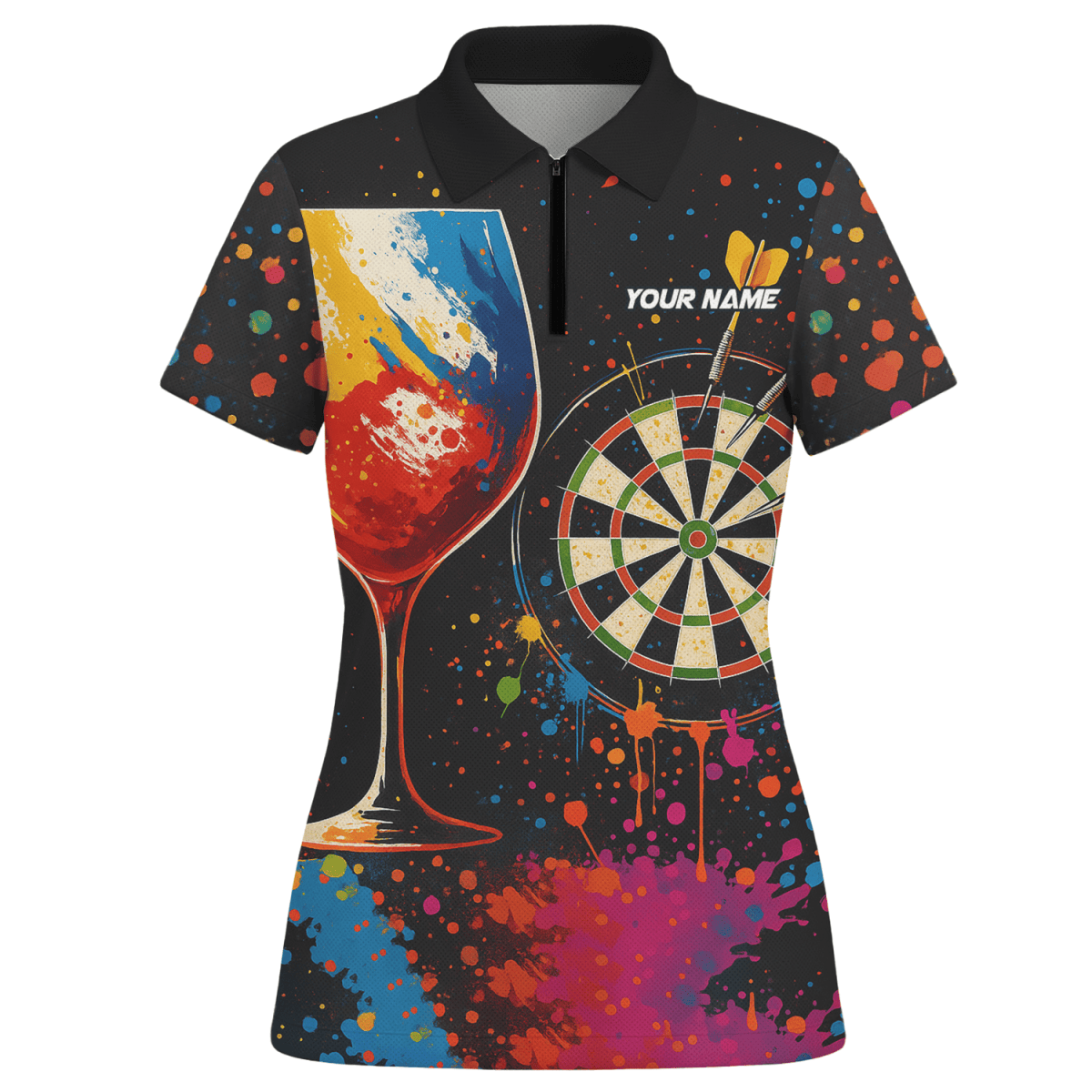 Personalisiertes Damen Polo - Shirt mit Werwolf - Motiv, Schwarz T7670 - Outfitsuche