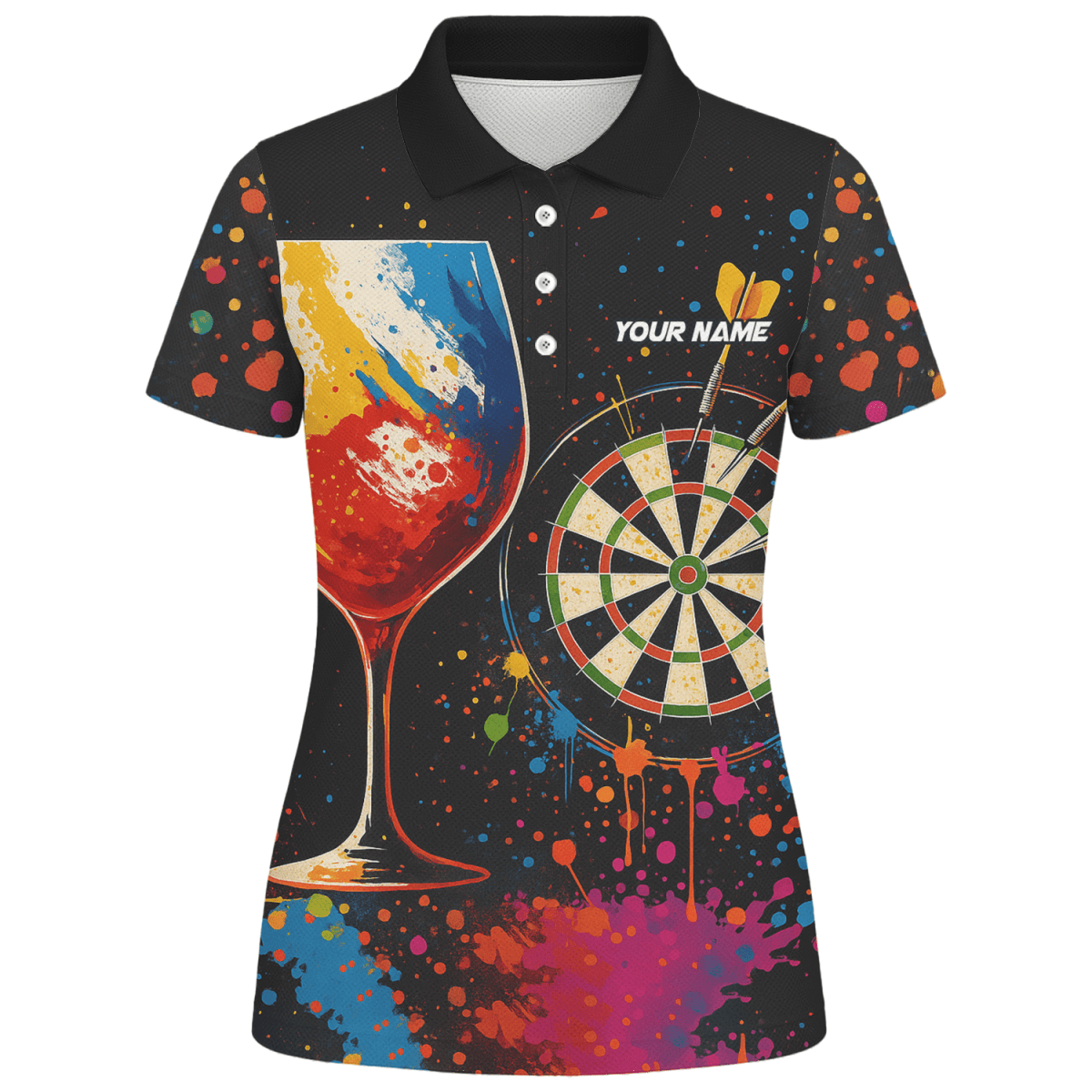 Personalisiertes Damen Polo - Shirt mit Werwolf - Motiv, Schwarz T7670 - Outfitsuche
