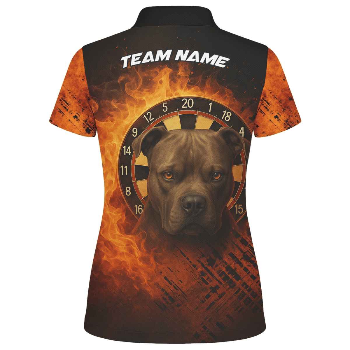 Personalisiertes Damen Polo - Shirt Schwarz mit Darts - Motiv Regenbogenfeuer F1678 - Outfitsuche