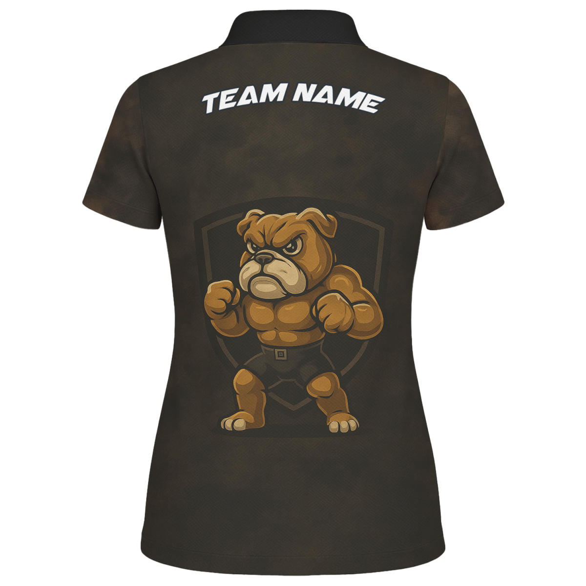 Personalisiertes Damen Poloshirt Bulldogge Darts Braun Schwarz Grunge Z6788 - Outfitsuche
