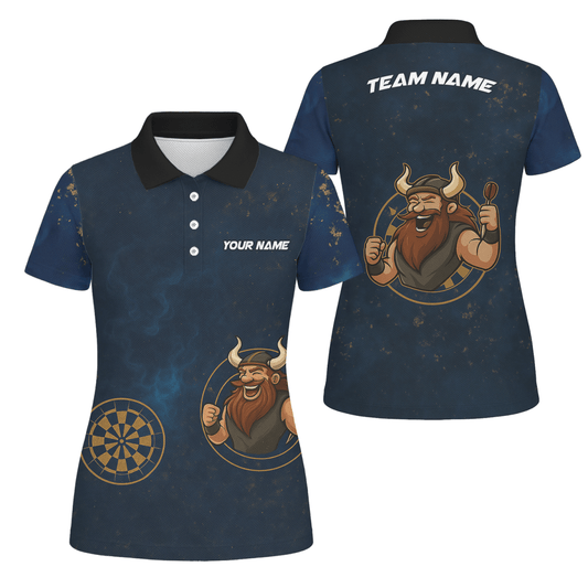 Personalisiertes Damen Poloshirt Marineblau Wikinger - Dart - Outfitsuche