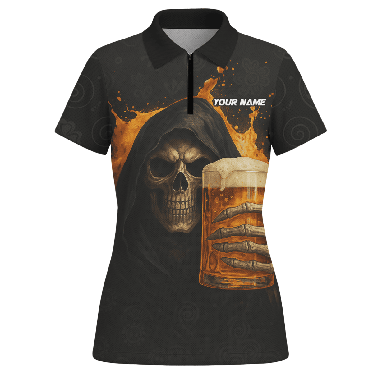 Personalisiertes Damen - Poloshirt mit grünem Flammen - Dart - Motiv Schwarz - Grün W9913 - Outfitsuche