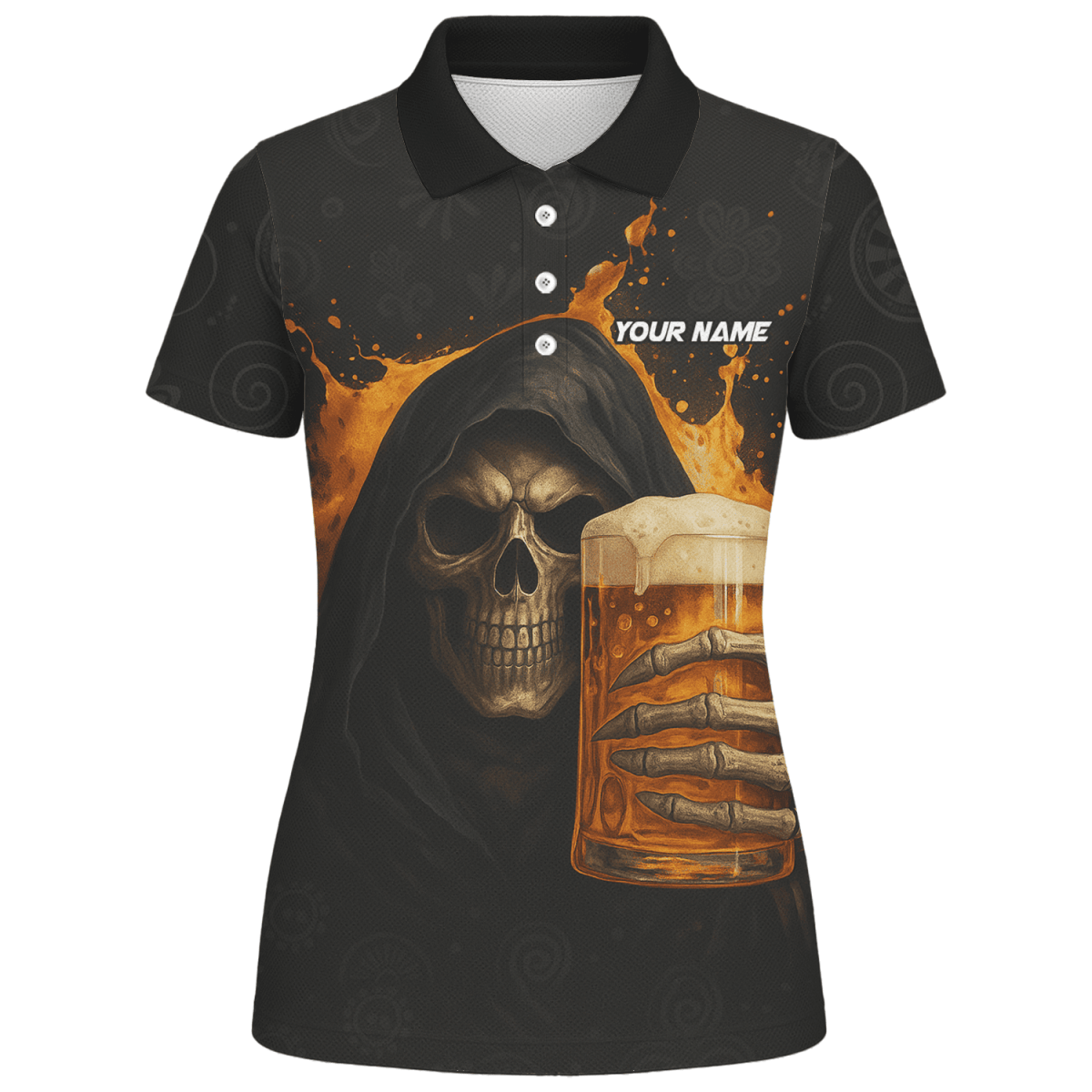 Personalisiertes Damen - Poloshirt mit grünem Flammen - Dart - Motiv Schwarz - Grün W9913 - Outfitsuche