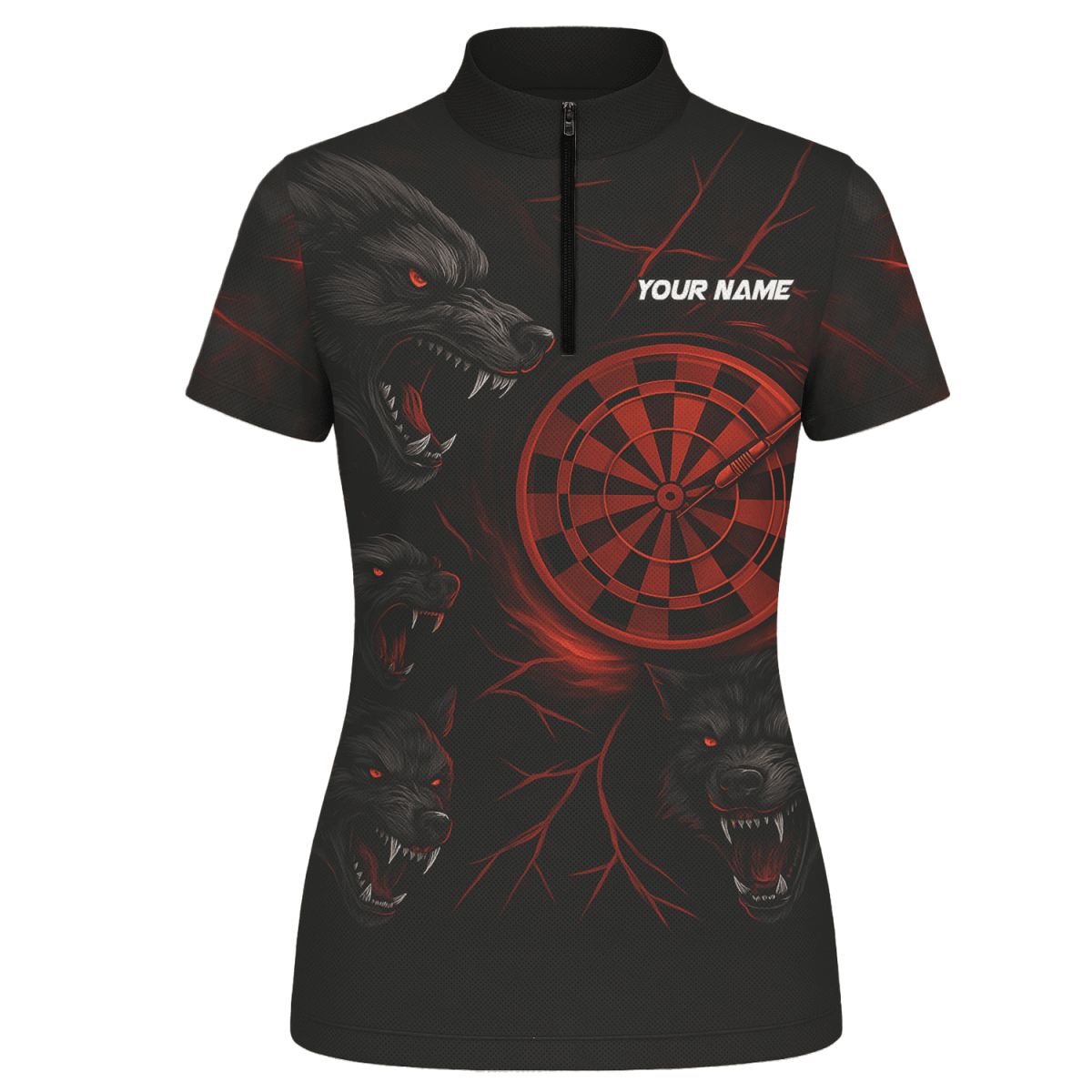 Personalisiertes Damen Poloshirt mit Sensenmann - Motiv für Darts & Bier – Schwarz - Orange B8975 - Outfitsuche
