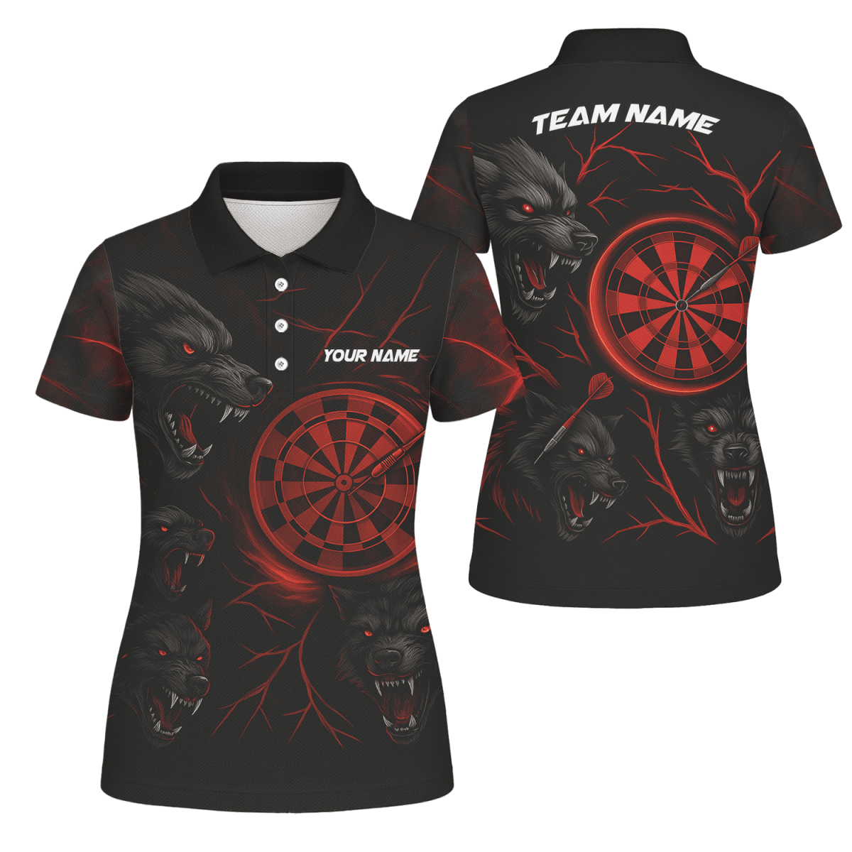 Personalisiertes Damen Poloshirt mit Sensenmann - Motiv für Darts & Bier – Schwarz - Orange B8975 - Outfitsuche