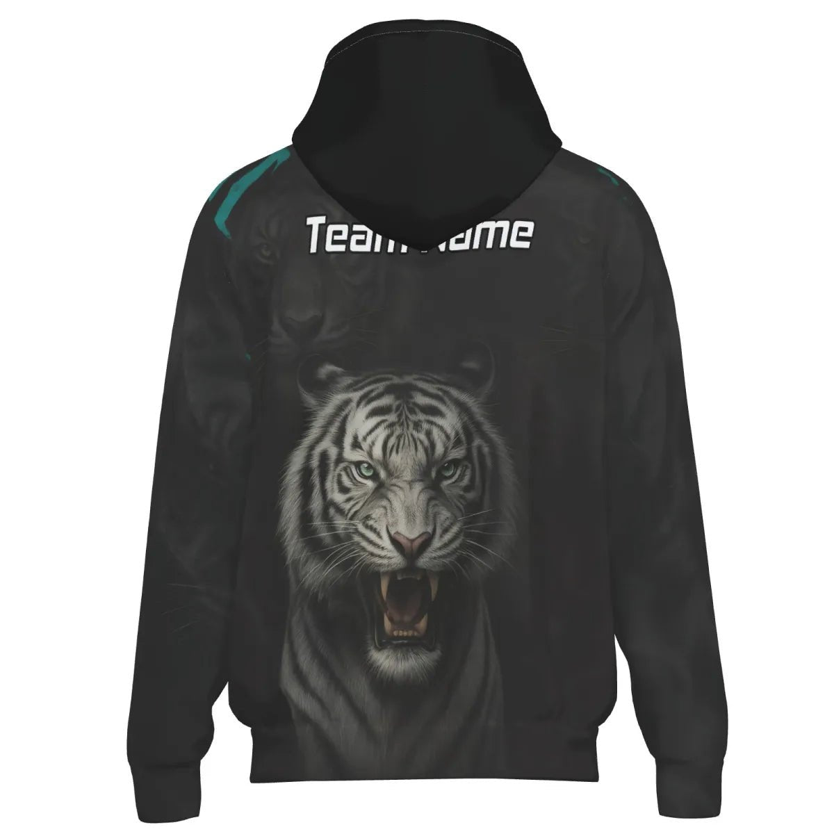 Personalisiertes Dart Jacke Herren Schwarz – Brüllender Weißer Tiger Kapuzenjacke Q8496 - Outfitsuche