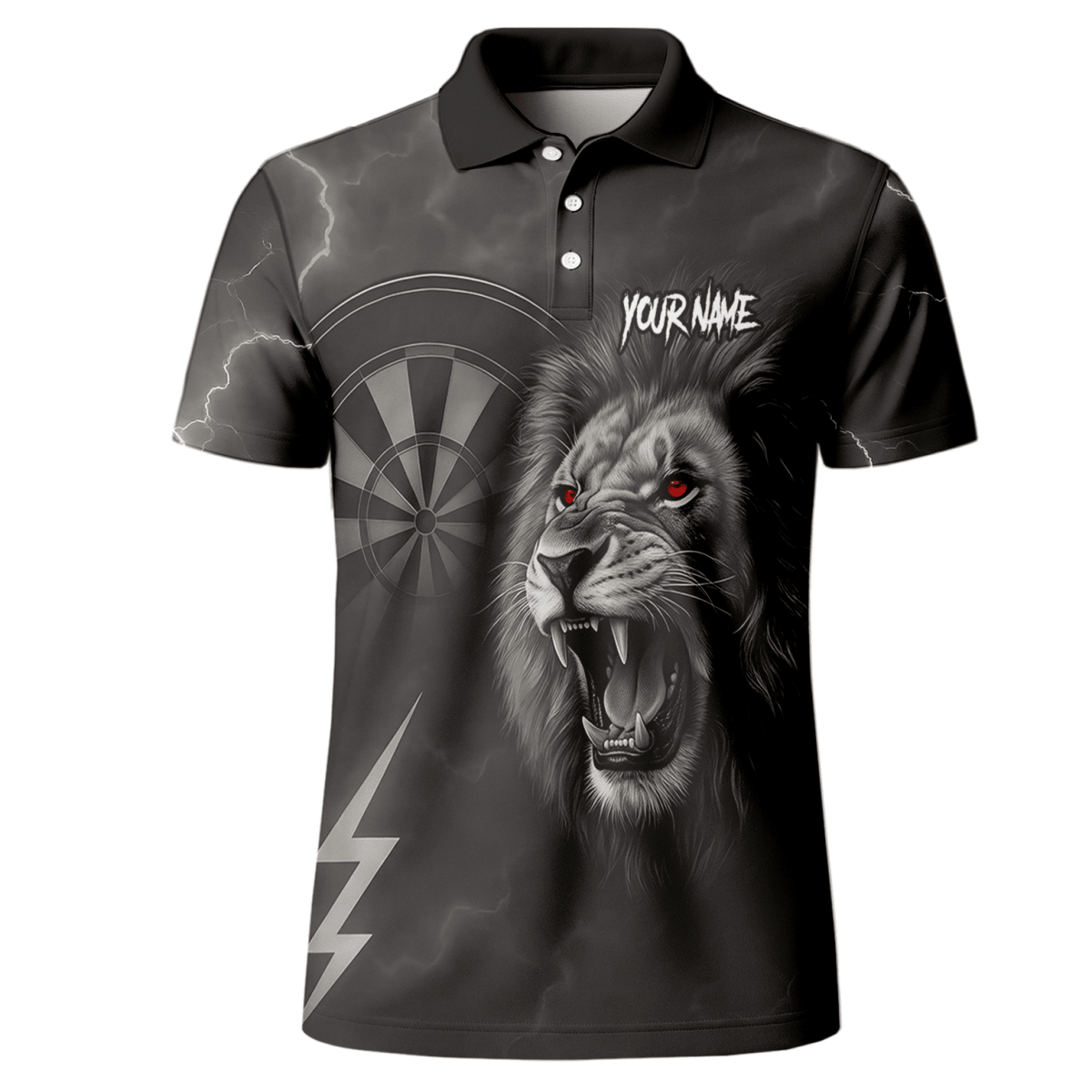 Personalisiertes Dart Polo Herren – Schwarzer Löwe & Blitz KL8320 - Outfitsuche