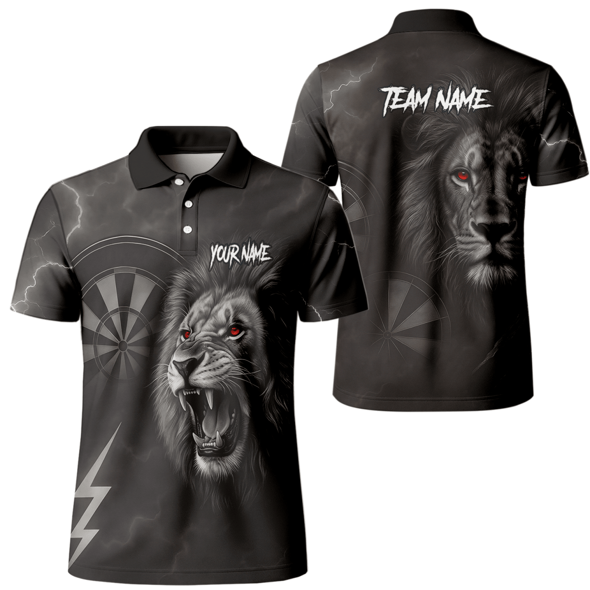 Personalisiertes Dart Polo Herren – Schwarzer Löwe & Blitz KL8320 - Outfitsuche