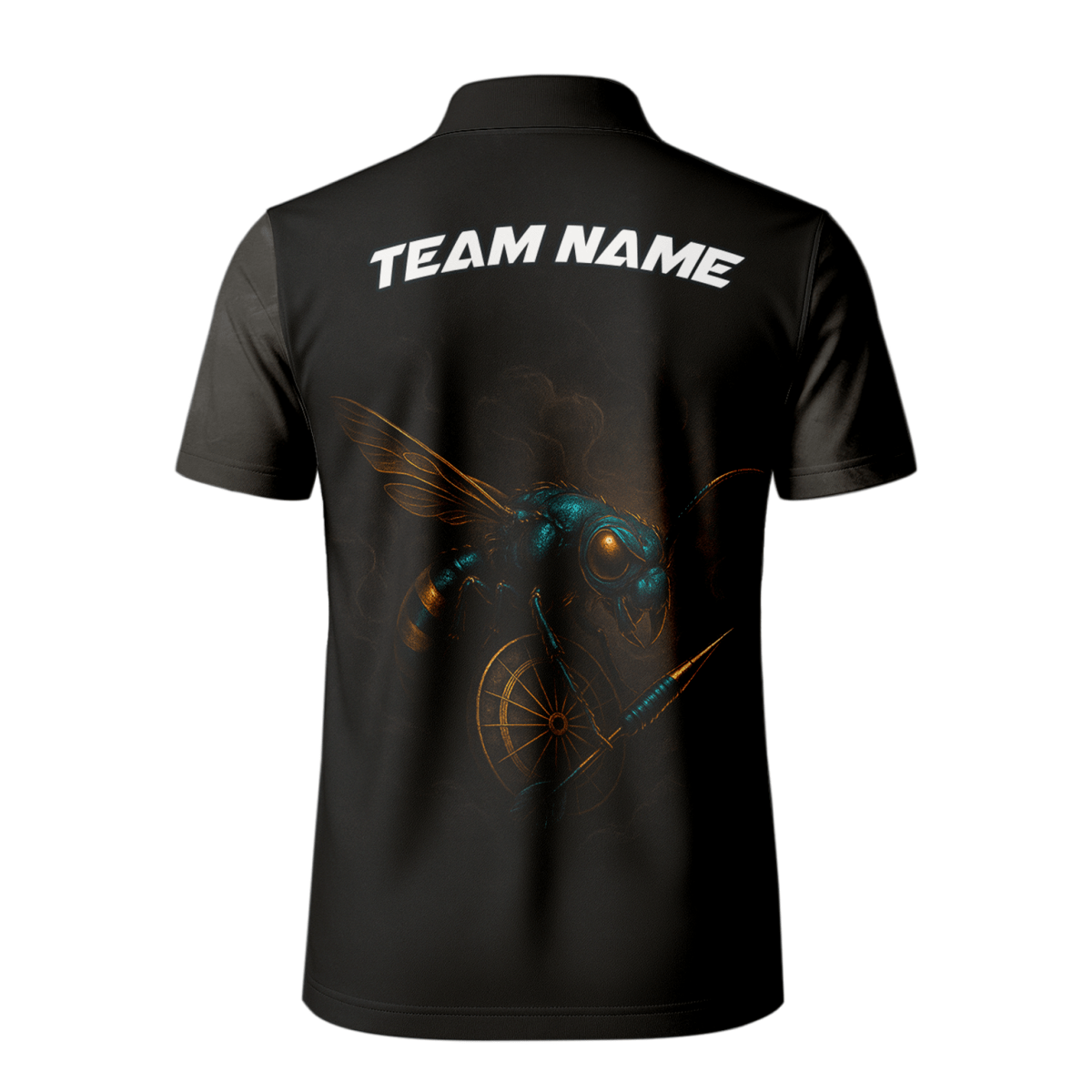 Personalisiertes Dart Polohemd Herren - Schwarze Wespe Design - Mit Name für Team L1818 - Outfitsuche