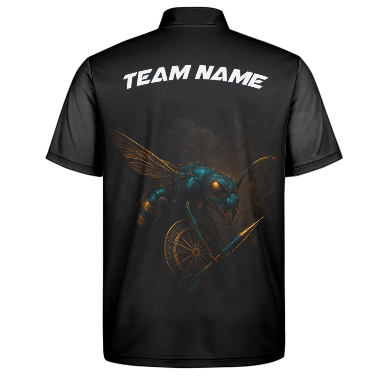Personalisiertes Dart Polohemd Herren - Schwarze Wespe Design - Mit Name für Team L1818 - Outfitsuche