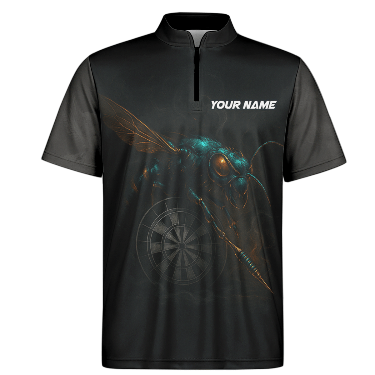 Personalisiertes Dart Polohemd Herren - Schwarze Wespe Design - Mit Name für Team L1818 - Outfitsuche