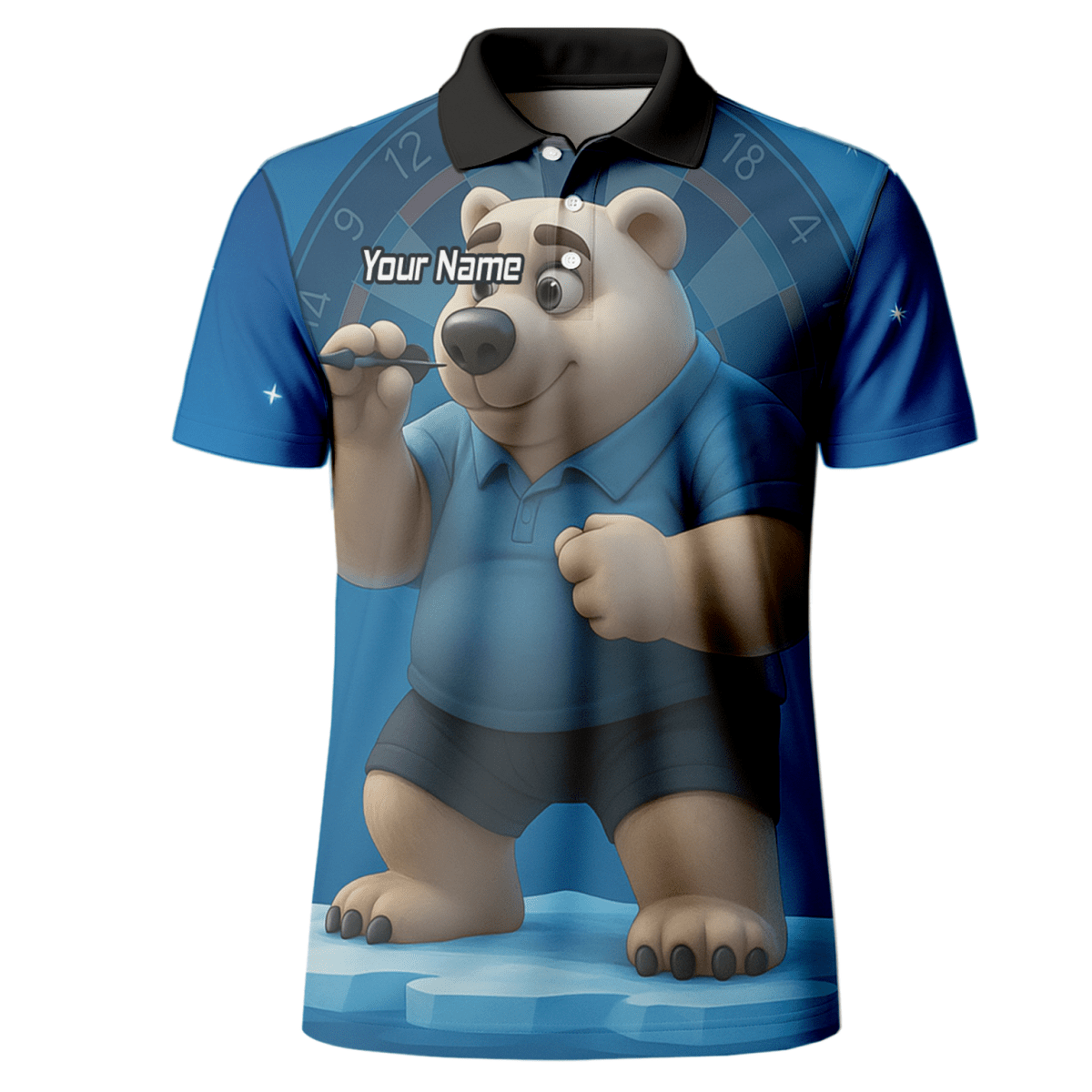 Personalisiertes Dart - Poloshirt für Herren mit Eisbär Motiv, Blau U3422 - Outfitsuche