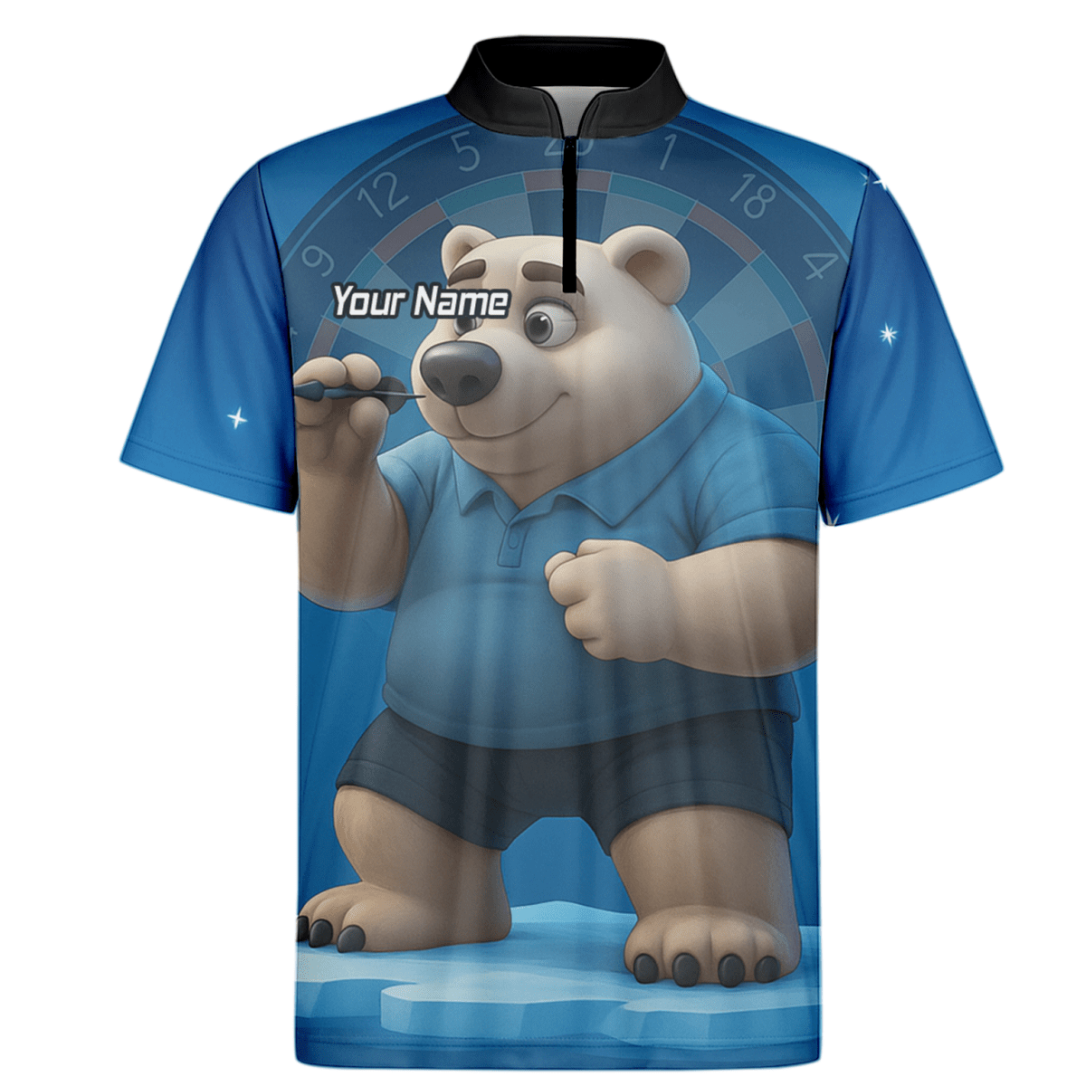 Personalisiertes Dart - Poloshirt für Herren mit Eisbär Motiv, Blau U3422 - Outfitsuche