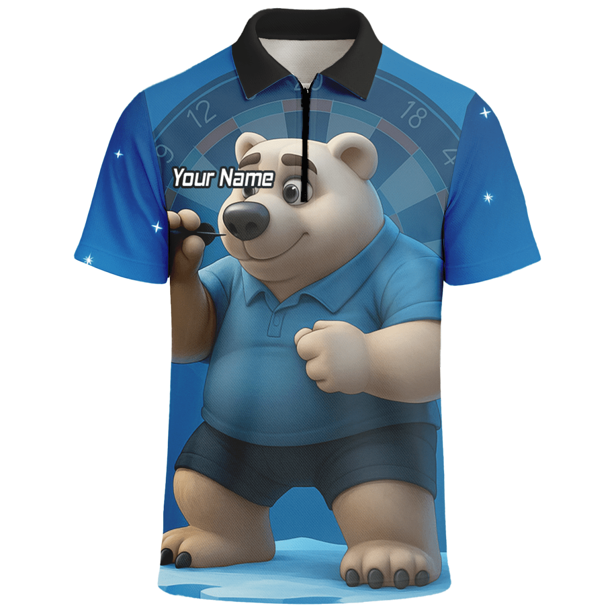 Personalisiertes Dart - Poloshirt für Herren mit Eisbär Motiv, Blau U3422 - Outfitsuche