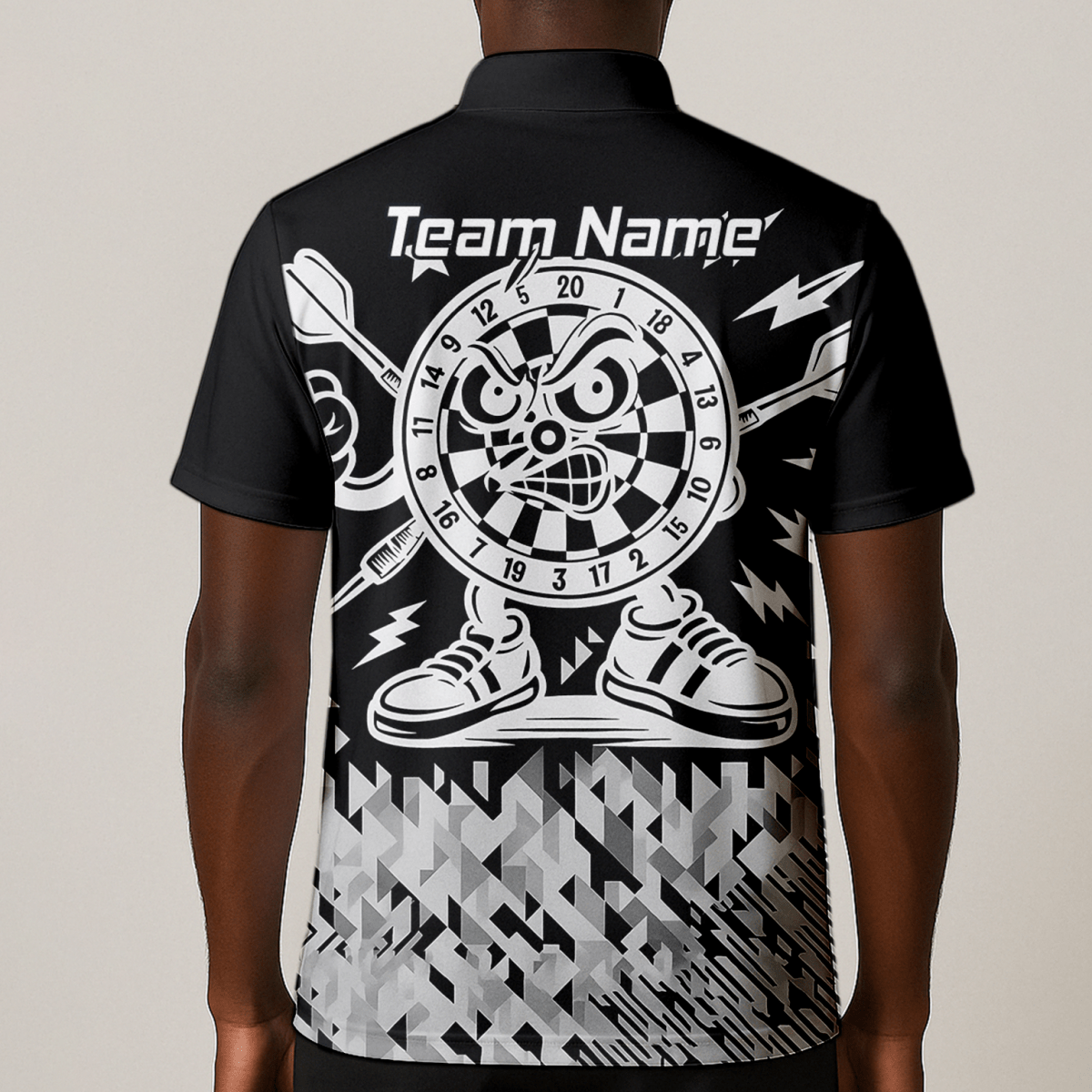 Personalisiertes Dart - Poloshirt mit wütendem Maskottchen für Herren G3683bg - Outfitsuche