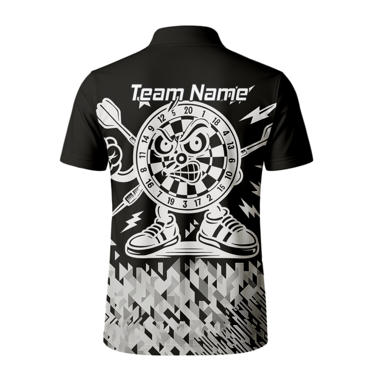 Personalisiertes Dart - Poloshirt mit wütendem Maskottchen für Herren G3683bg - Outfitsuche