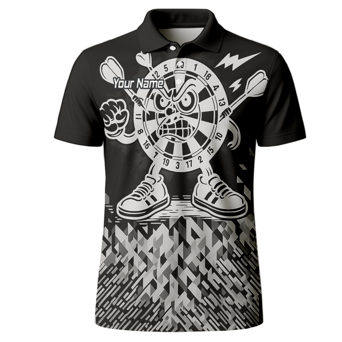 Personalisiertes Dart - Poloshirt mit wütendem Maskottchen für Herren G3683bg - Outfitsuche