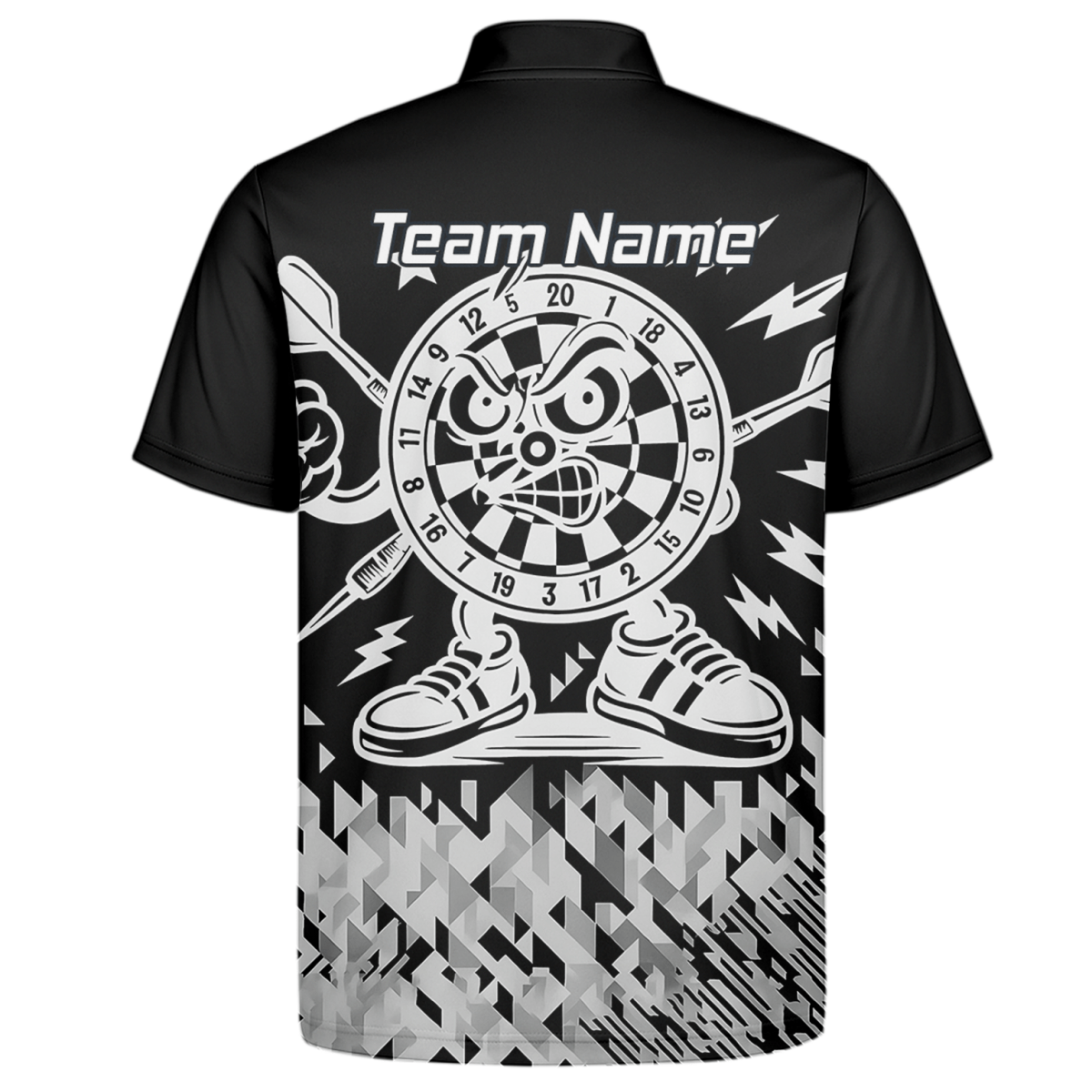 Personalisiertes Dart - Poloshirt mit wütendem Maskottchen für Herren G3683bg - Outfitsuche