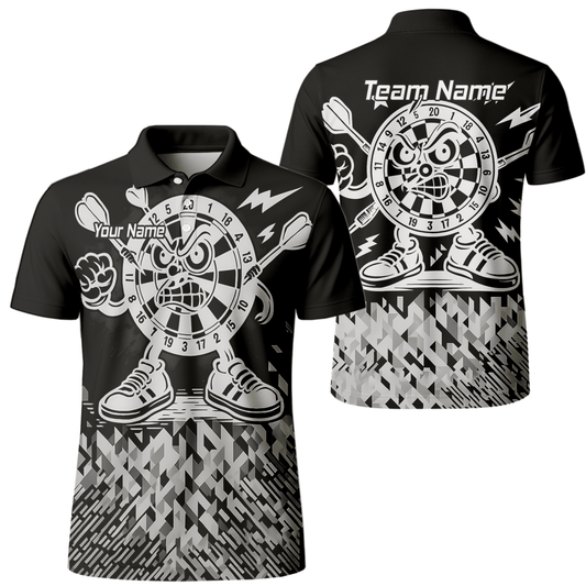 Personalisiertes Dart - Poloshirt mit wütendem Maskottchen für Herren G3683bg - Outfitsuche