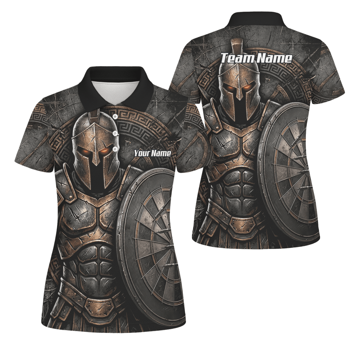 Personalisiertes Dart Trikot Damen – Spartanischer Krieger Bronze A8783 - Outfitsuche