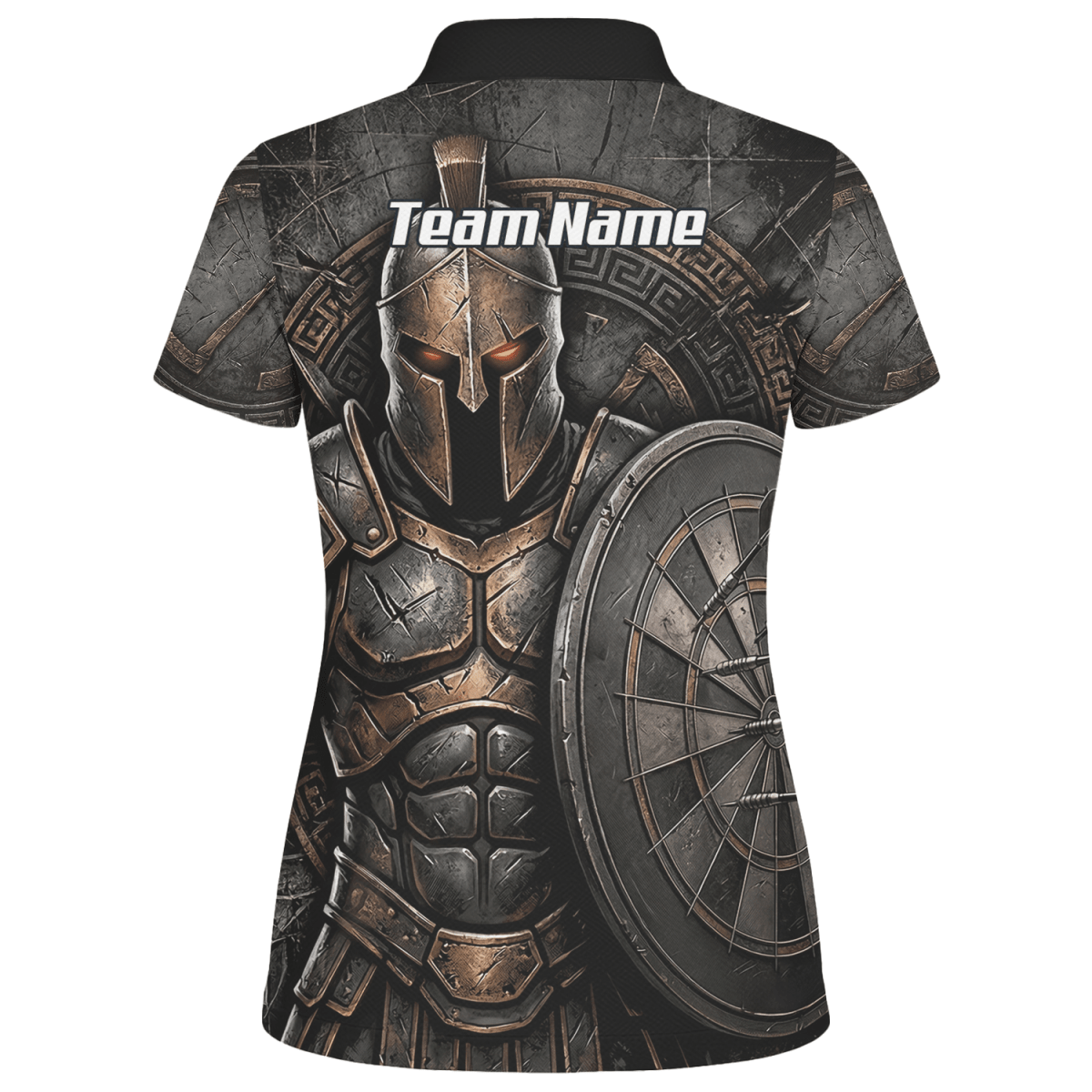 Personalisiertes Dart Trikot Damen – Spartanischer Krieger Bronze A8783 - Outfitsuche
