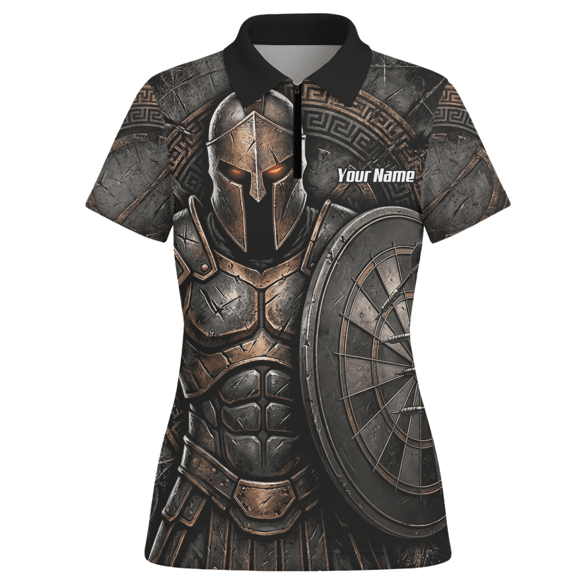 Personalisiertes Dart Trikot Damen – Spartanischer Krieger Bronze A8783 - Outfitsuche