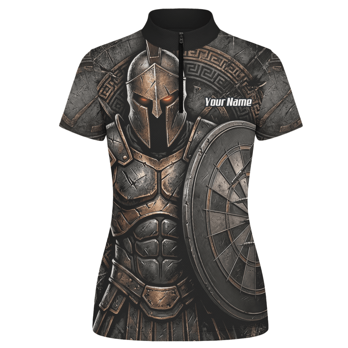 Personalisiertes Dart Trikot Damen – Spartanischer Krieger Bronze A8783 - Outfitsuche