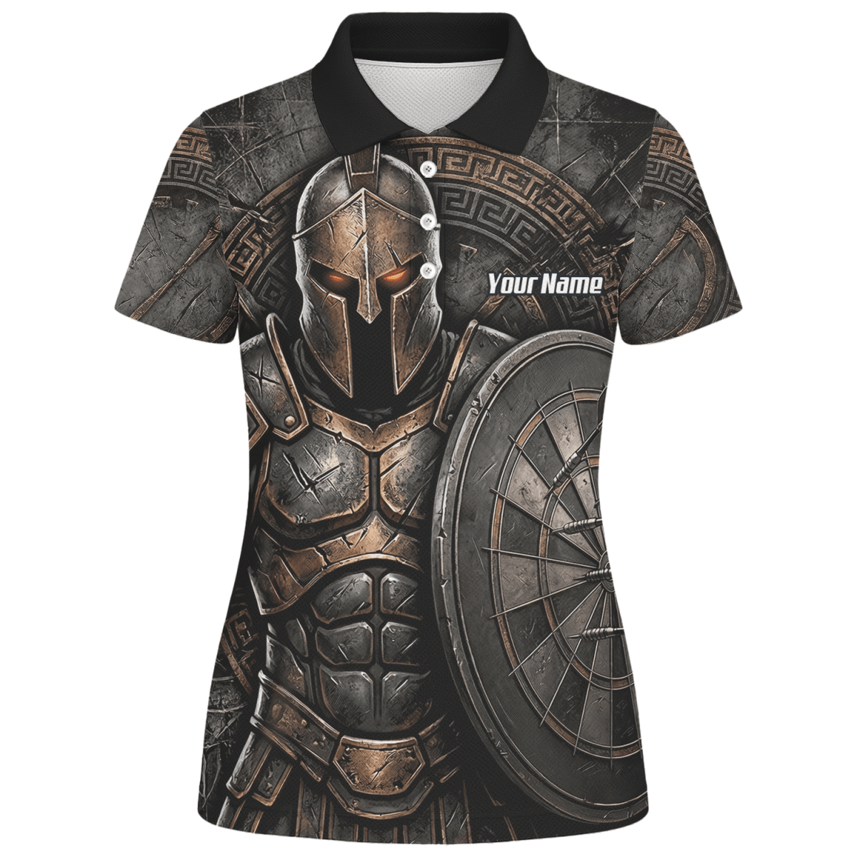 Personalisiertes Dart Trikot Damen – Spartanischer Krieger Bronze A8783 - Outfitsuche