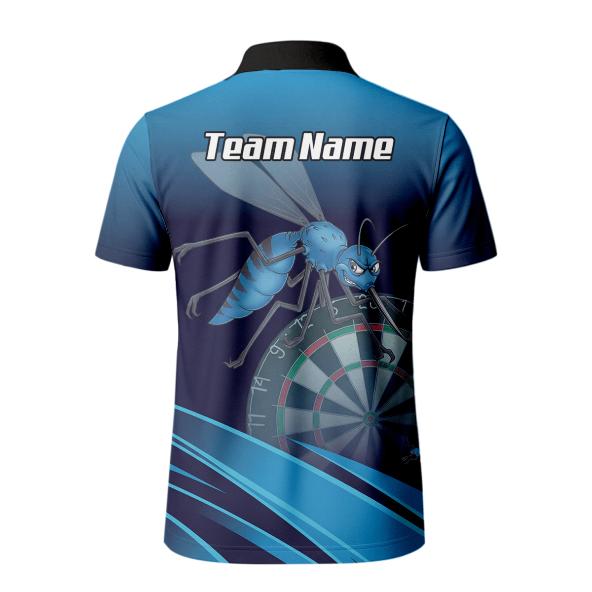 Personalisiertes Dart - Trikot Herren – Blaues Insekten - Design mit Wunschname M2903 - Outfitsuche