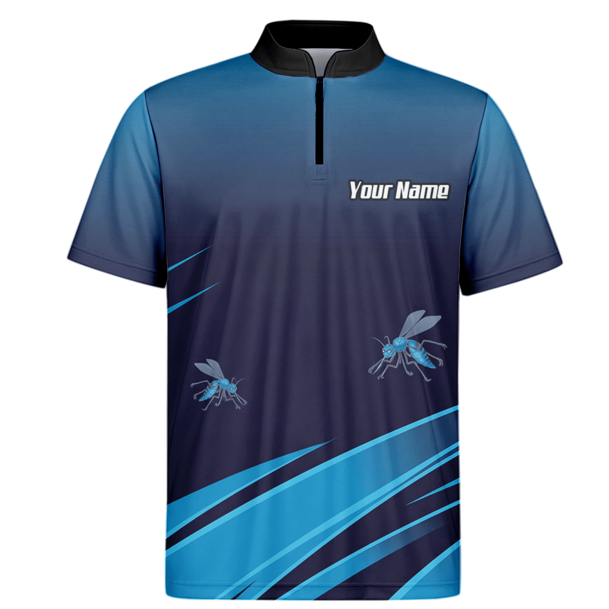 Personalisiertes Dart - Trikot Herren – Blaues Insekten - Design mit Wunschname M2903 - Outfitsuche
