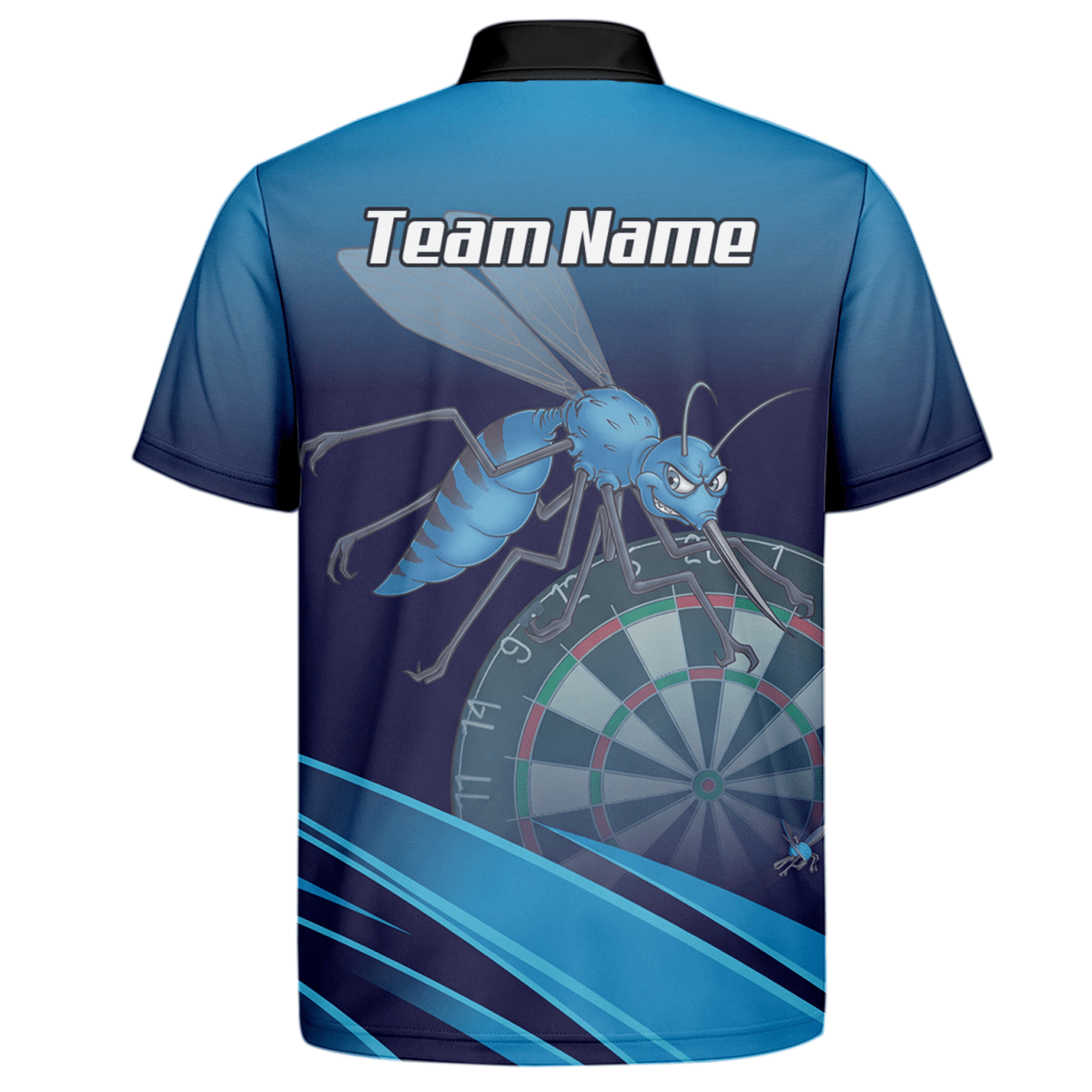 Personalisiertes Dart - Trikot Herren – Blaues Insekten - Design mit Wunschname M2903 - Outfitsuche