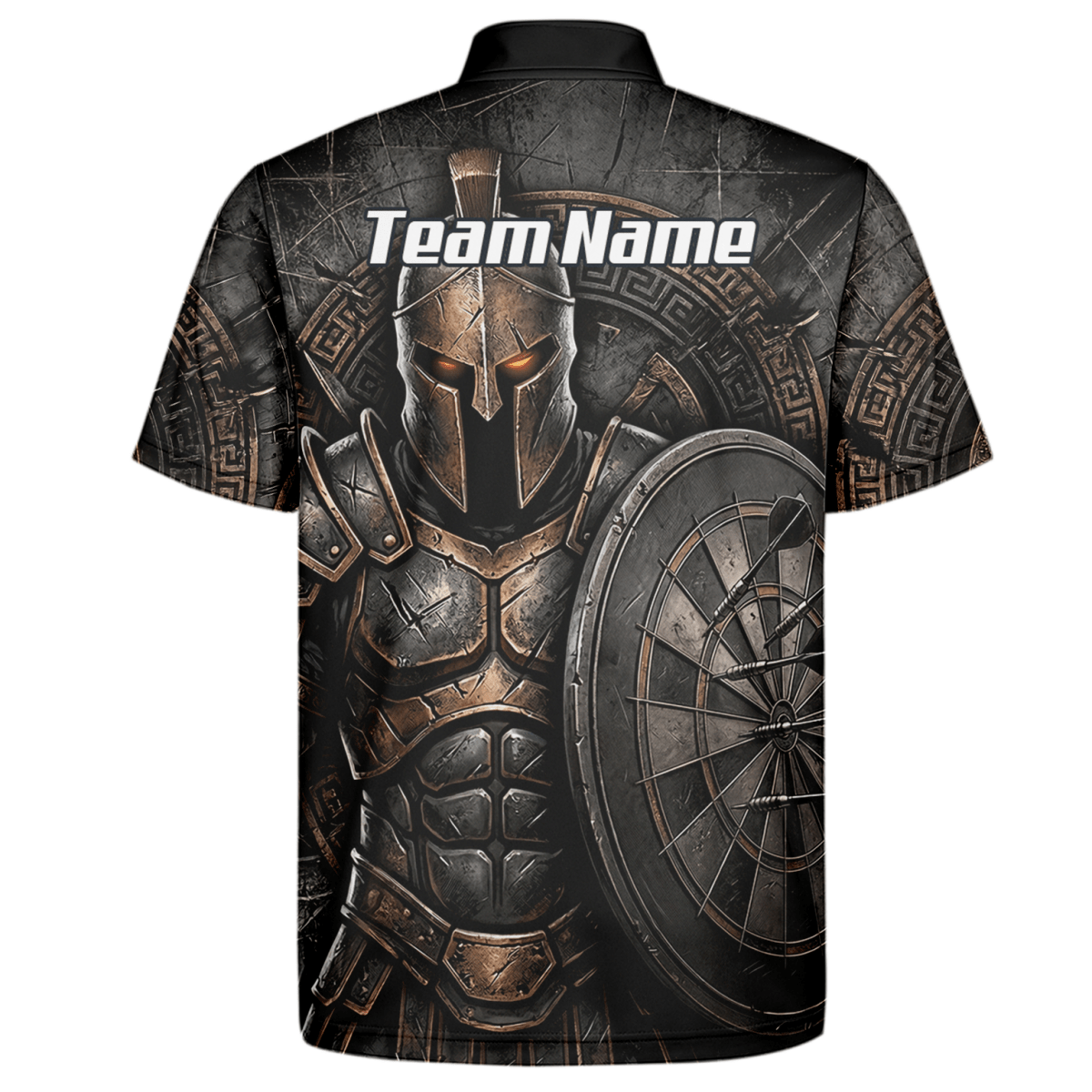 Personalisiertes Dart Trikot Herren – Spartanischer Krieger Bronze A8783 - Outfitsuche
