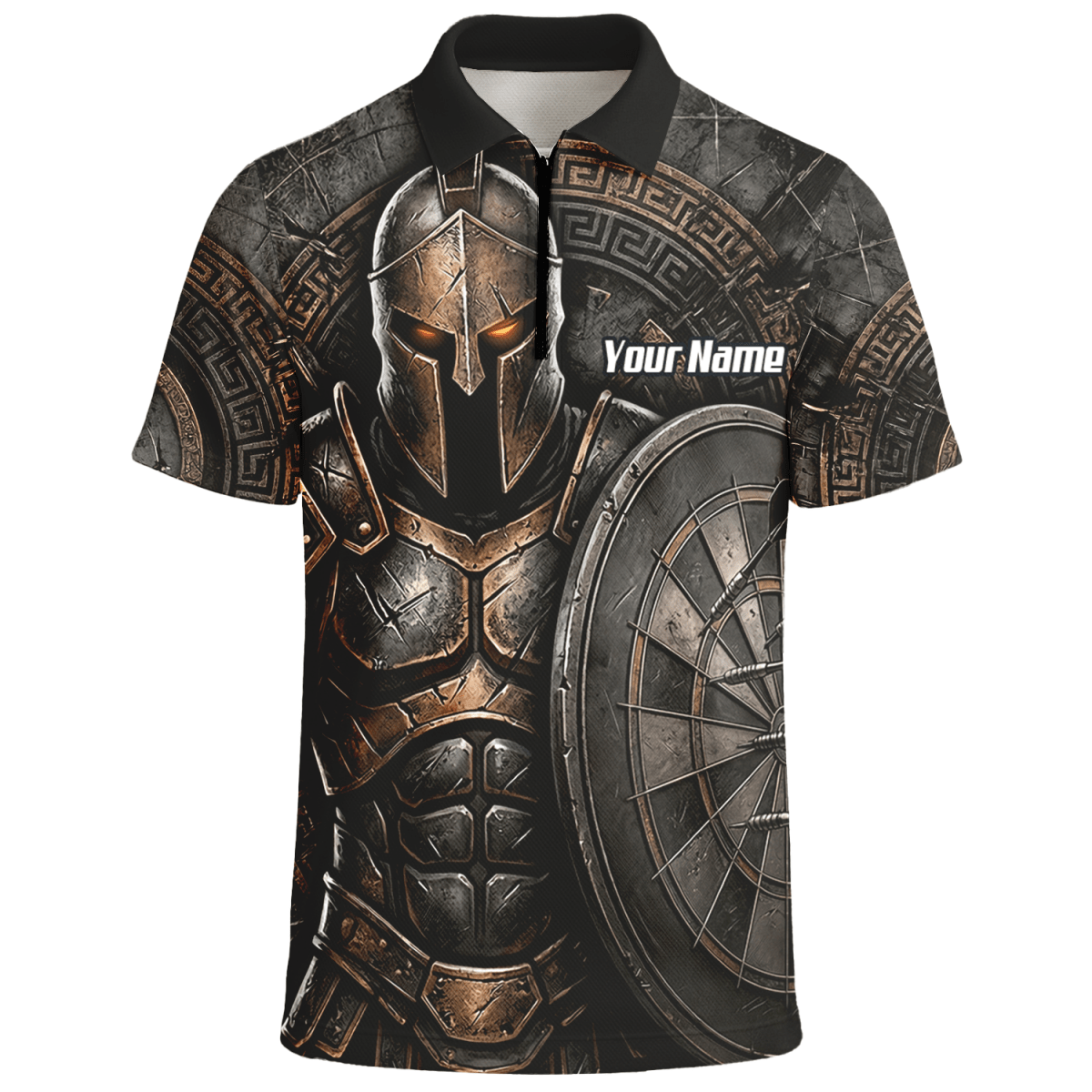 Personalisiertes Dart Trikot Herren – Spartanischer Krieger Bronze A8783 - Outfitsuche