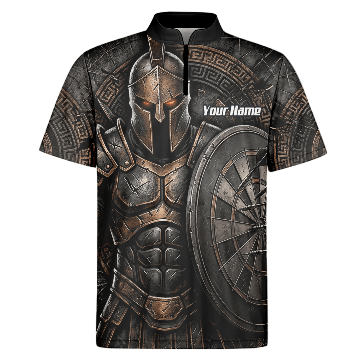 Personalisiertes Dart Trikot Herren – Spartanischer Krieger Bronze A8783 - Outfitsuche