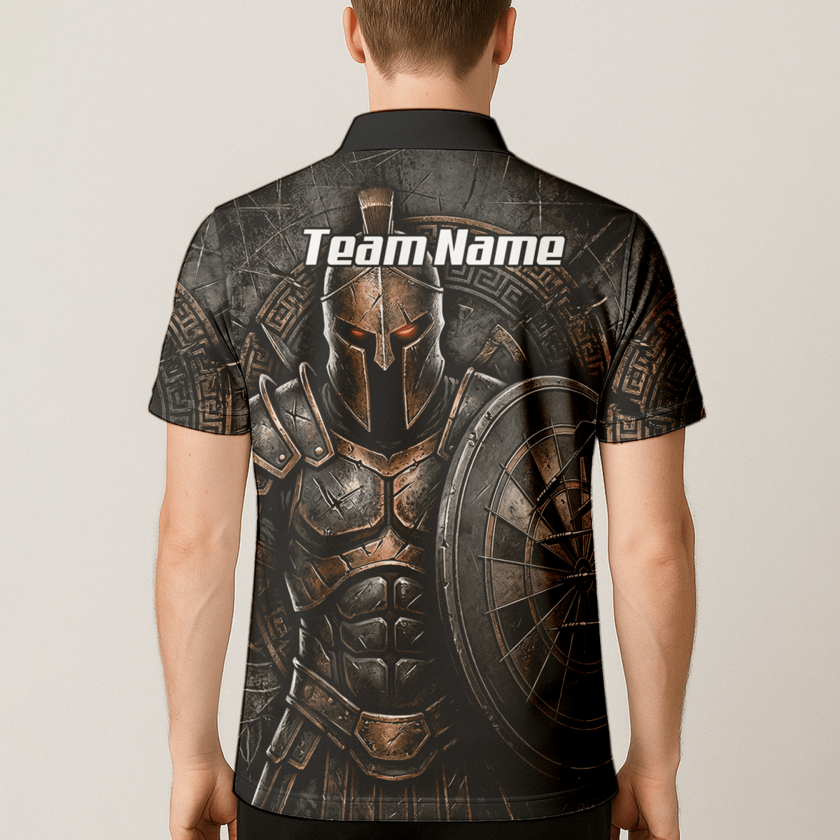 Personalisiertes Dart Trikot Herren – Spartanischer Krieger Bronze A8783 - Outfitsuche