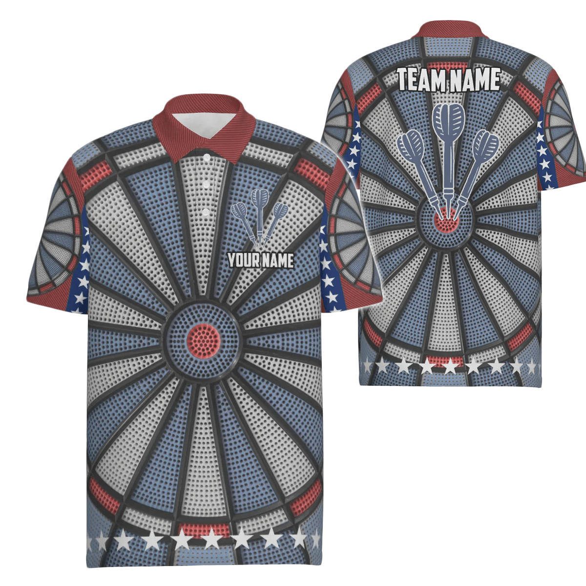 Personalisiertes Dartboard All Over Print Herren Darts Polo Shirt, individuell gestaltete Dart Trikots für Männer J6738 - Outfitsuche