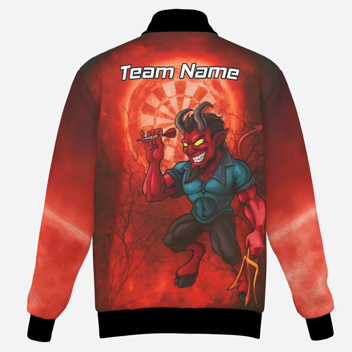 Personalisiertes Darts Jacke „Feuriger Teufel“ Rot-Schwarz für Herren G0994 - Outfitsuche