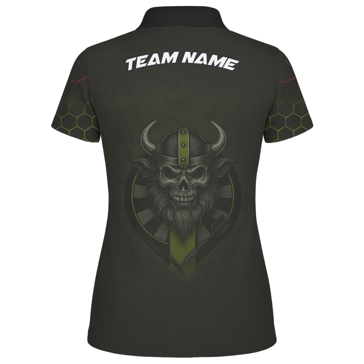 Personalisiertes Darts Polo Shirt für Damen | Wikinger Totenkopf | Mit Wunschname/Team K5251 - Outfitsuche