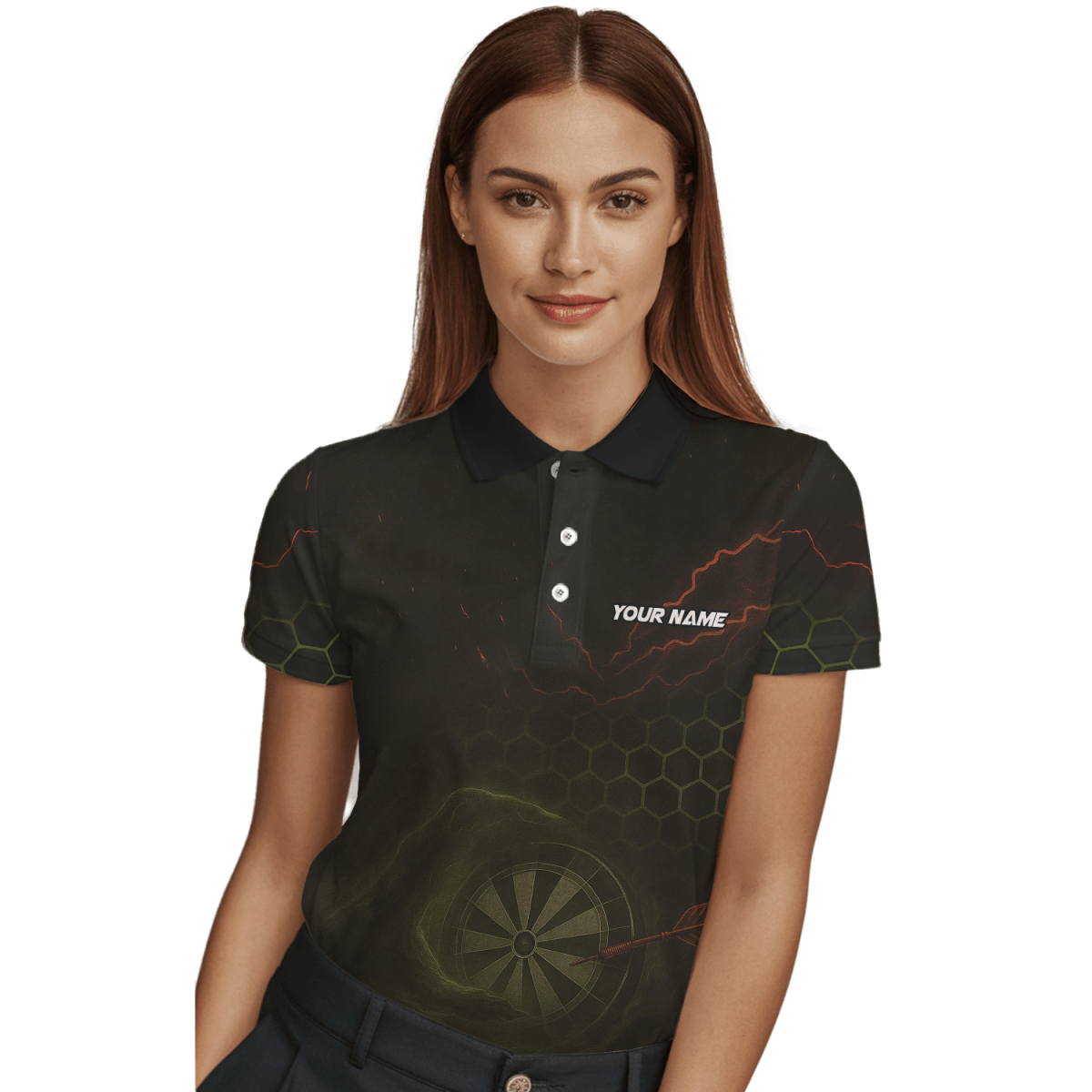 Personalisiertes Darts Polo Shirt für Damen | Wikinger Totenkopf | Mit Wunschname/Team K5251 - Outfitsuche