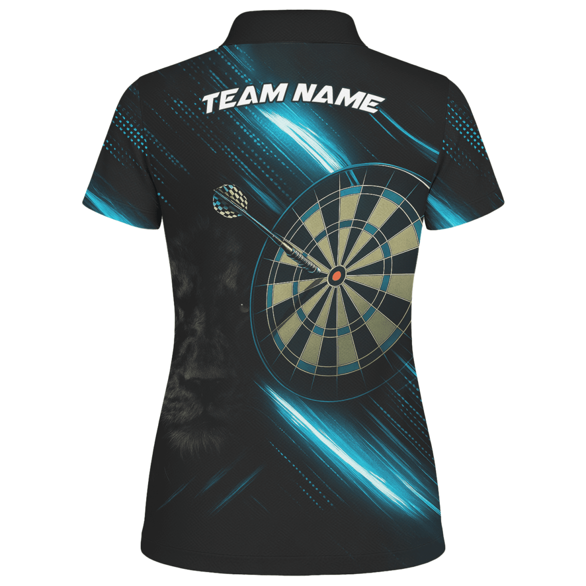 Personalisiertes Darts - Poloshirt für Damen, Schwarz – Kobra mit grünen Flammen P6781 - Outfitsuche