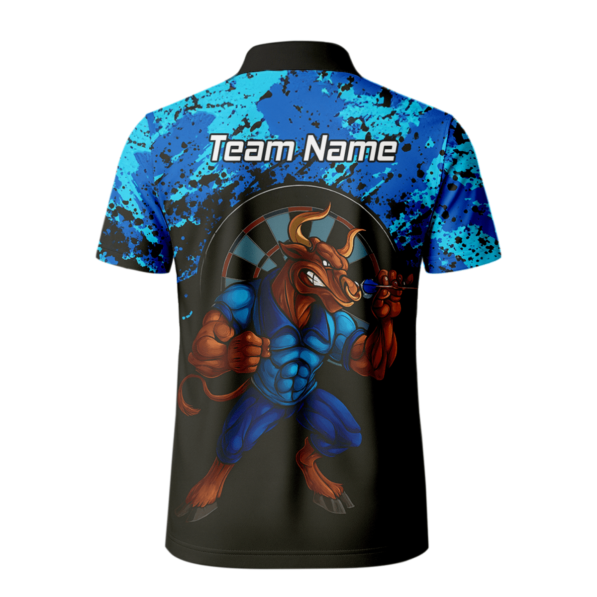 Personalisiertes Darts Poloshirt für Herren – Blau - Schwarz Splatter - Design Q5112 - Outfitsuche