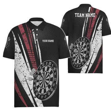 Personalisiertes Darts-Shirt für Herren im Retro-Geometrie-Stil, Herren-Darts-Polo-Shirt, Dart-Trikot O275 - Outfitsuche