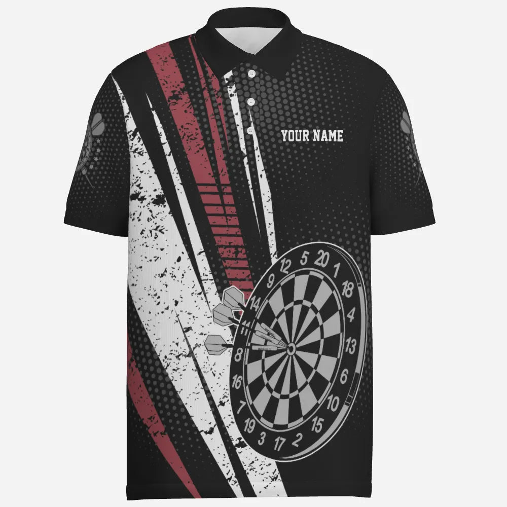 Personalisiertes Darts-Shirt für Herren im Retro-Geometrie-Stil, Herren-Darts-Polo-Shirt, Dart-Trikot O275 - Outfitsuche