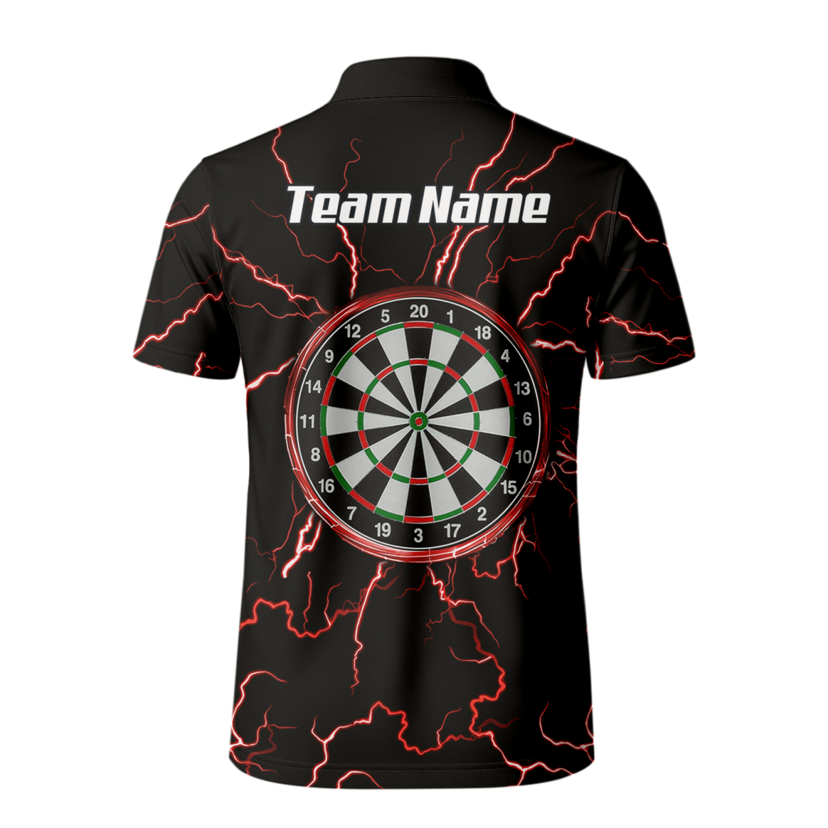 Personalisiertes Dartshirt Herren – Design Blitz Rot – Atmungsaktives Polo TR3032 - Outfitsuche